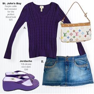 St John's Bay Women's Purple Jumper